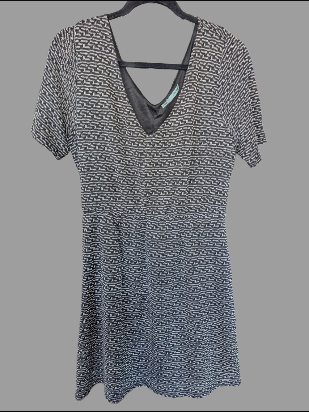 Black & White Knit Fit & Flare V-Neck Workwear Dress Maurice's